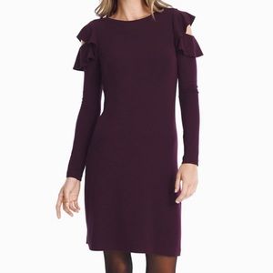 White House Black Market dress size L color is Cabernet